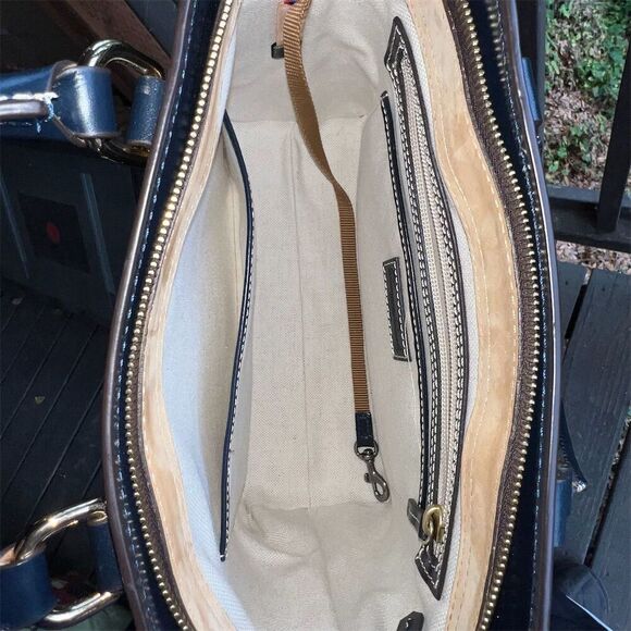 DOONEY & Bourke Leather Handbag Selleria Jayne Navy Leather Satchel Bag & Wallet - Picture 5 of 8